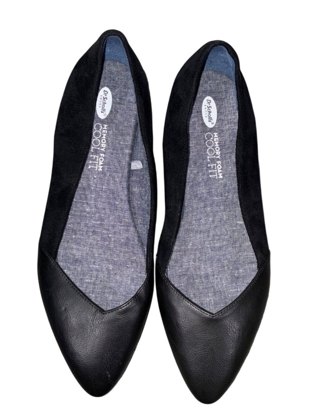Dr. Scholls Black Memory Foam Cool Fit comfort cushioned Flats size 9